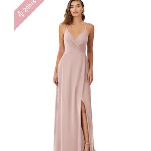 Azazie bridesmaid dress light pink floor length